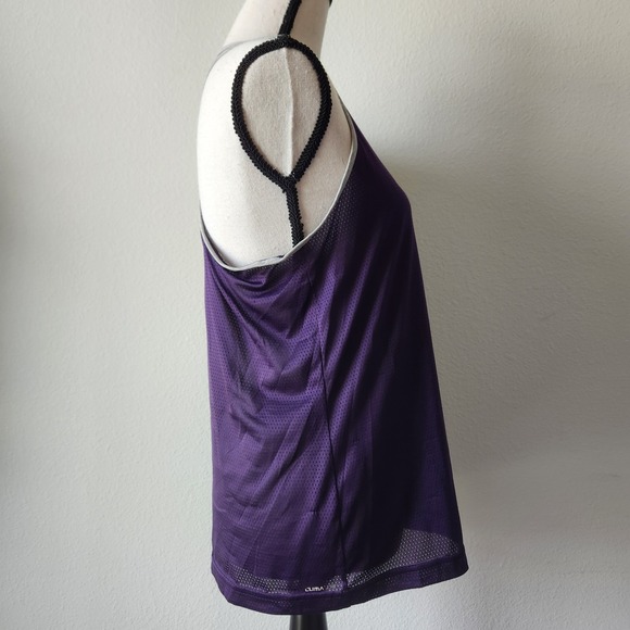 Vintage Y2k Adidas Climate Womens Medium Purple Yellow Mesh Racerback Tank Top - Picture 5 of 12